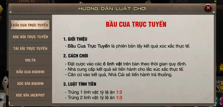 Bầu Cua Live Tại VaoBet Đỉnh Cao Giải Trí Với Tỷ Lệ Trả Thưởng Hấp Dẫn