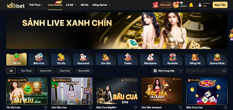 Trải Nghiệm Thế Giới Xanh Chín Live Tại VaoBet Với Công Nghệ Cá Cược Hiện Đại