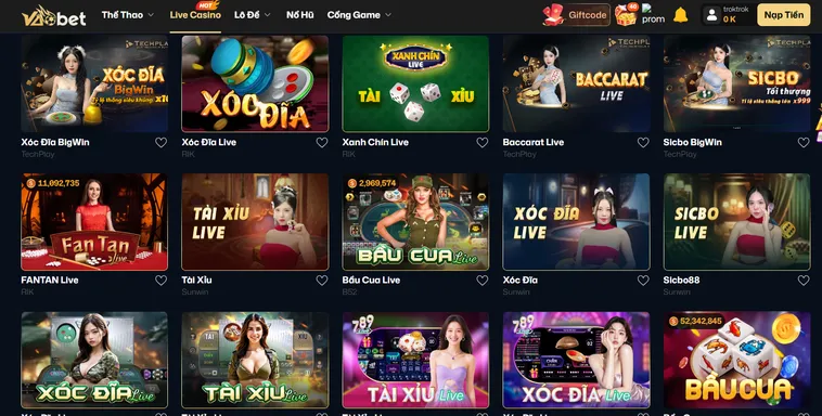 Live Casino VaoBet Đẳng Cấp Sòng Bài Thực Tế Với Dealer Xinh Đẹp Và Chuyên Nghiệp