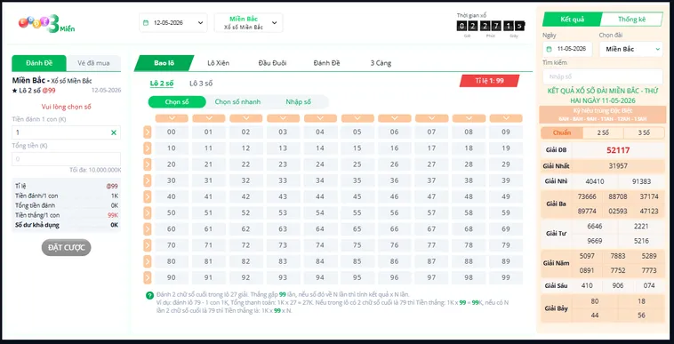 Khám Phá Sự Kịch Tính Của Lô Đề 3 Miền Tại VaoBet Với Tỷ Lệ Thưởng Lớn