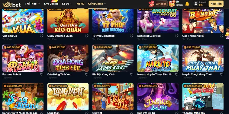 Sảnh Trò Chơi Nổ Hũ VaoBet Cơ Hội Giành Chiến Thắng Jackpot Khổng Lồ Với Tỷ Lệ Cao
