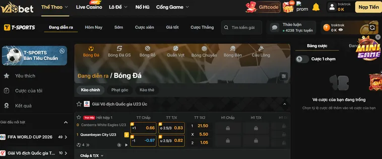 Trải Nghiệm Cá Cược Thể Thao T Sports Tại VaoBet Đỉnh Cao Nhất Hiện Nay